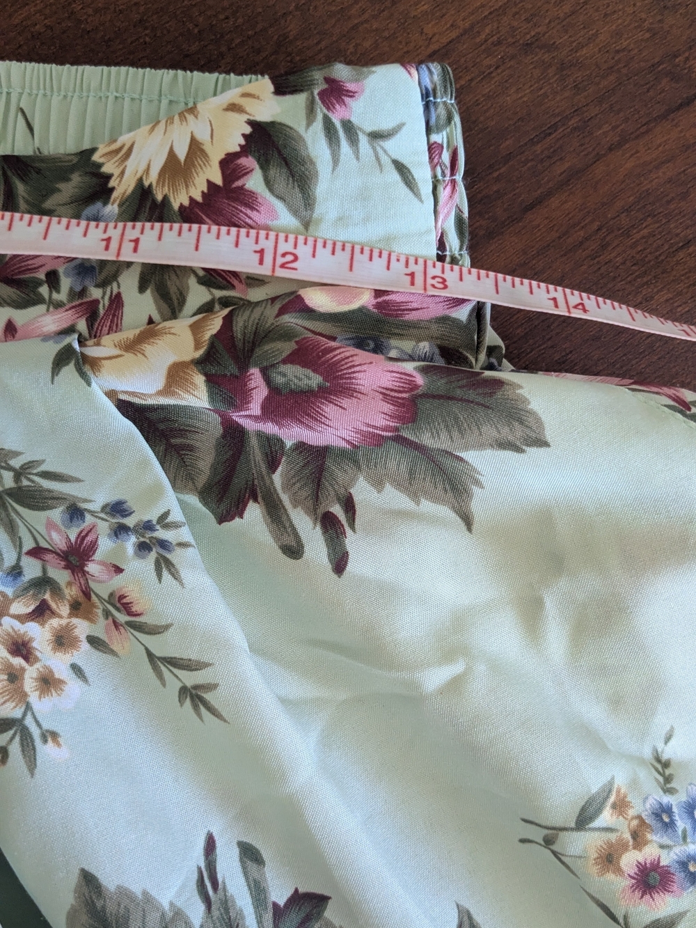 Vintage Mint Green Floral Pleated Midi Skirt - Picture 4 of 4